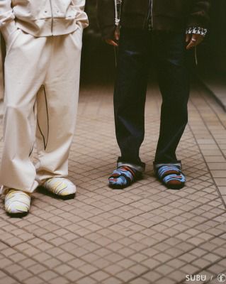 SUBU x FAF 3D Knit Sandals BLUE | iBe